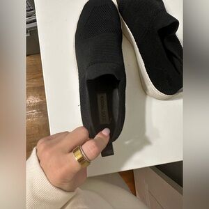 Steve Madden Black Knit Slip-Ons